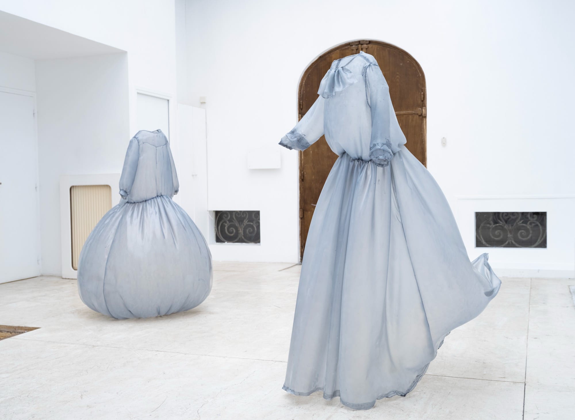Brandon Morris’ Ghostly Fiberglass Gowns Float Through a Paris Gallery